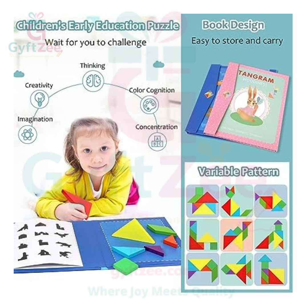 Brain Booster Magnetic Tangram Puzzle for Kids - Educational & Fun