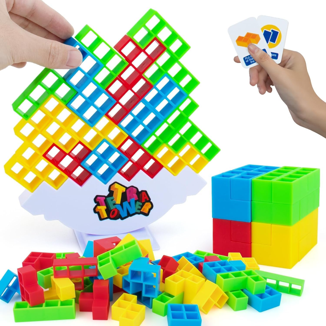 Tetra Tower Game – 32-Piece Block Balancing & Stacking Toy