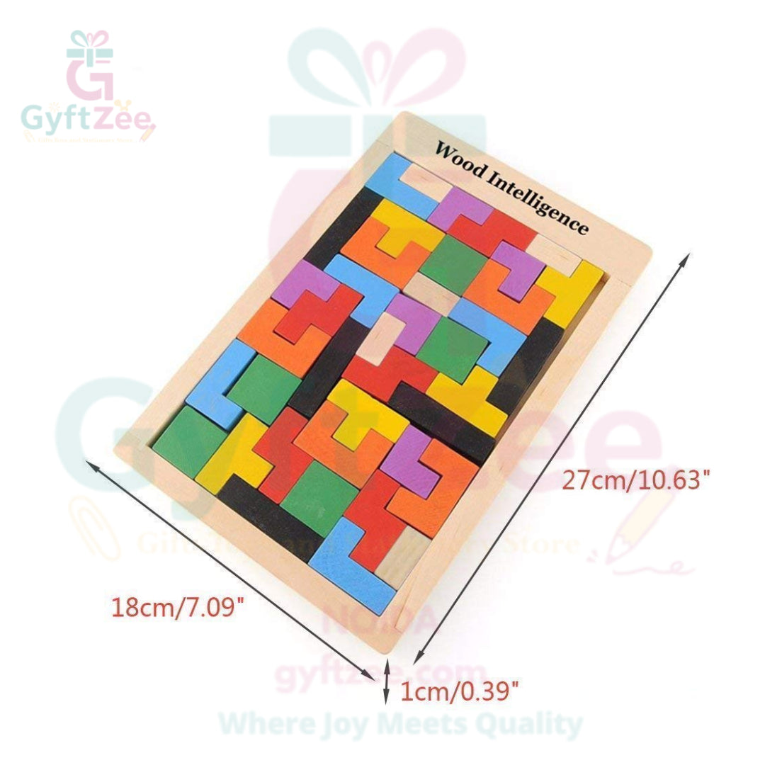 Wooden Russian Blocks Tetris Puzzle | Brain-Boosting Game