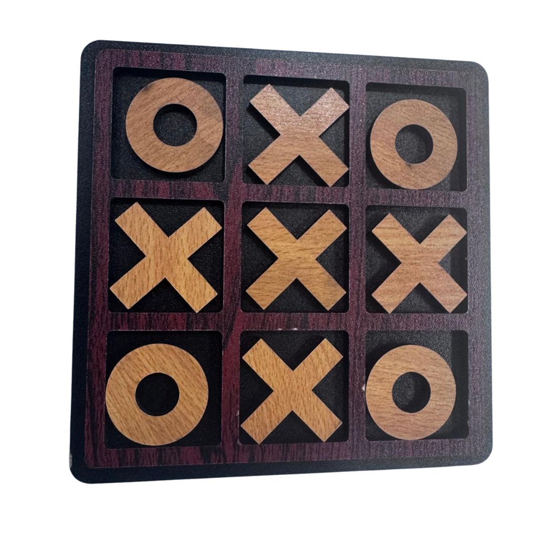 Tic Tac Toe Game – Premium Bamboo 7x7” Eco-Friendly Classic Board Game for Kids & Family Fun