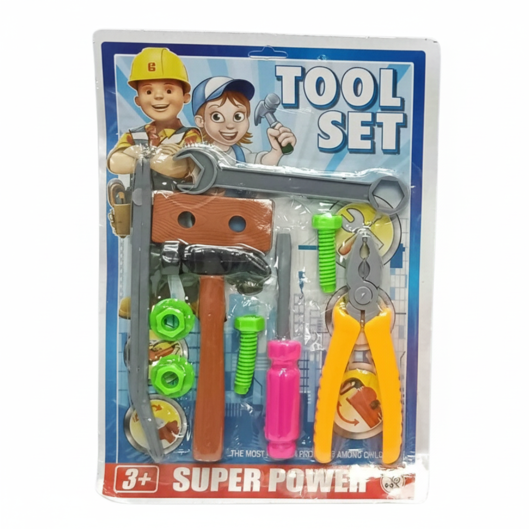 (Random color) Kids Plastic Tool Set – Safe & Durable Pretend Play DIY Kit for Kids