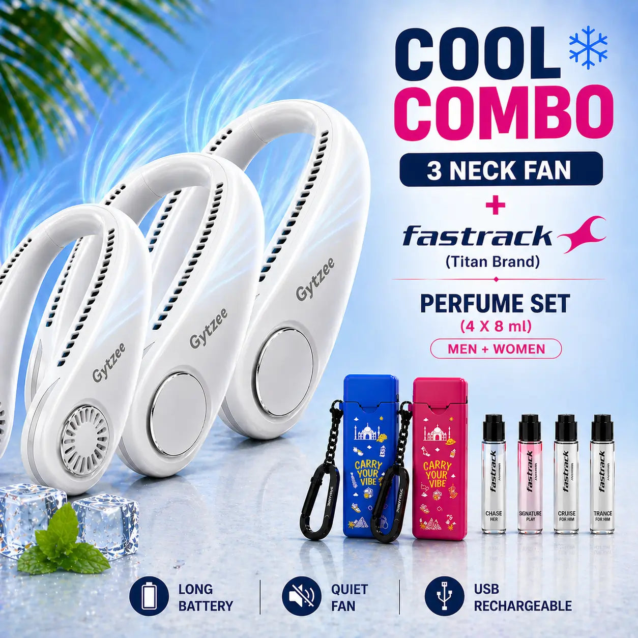 "Cool Combo" Bladeless Neck Fan + Perfume