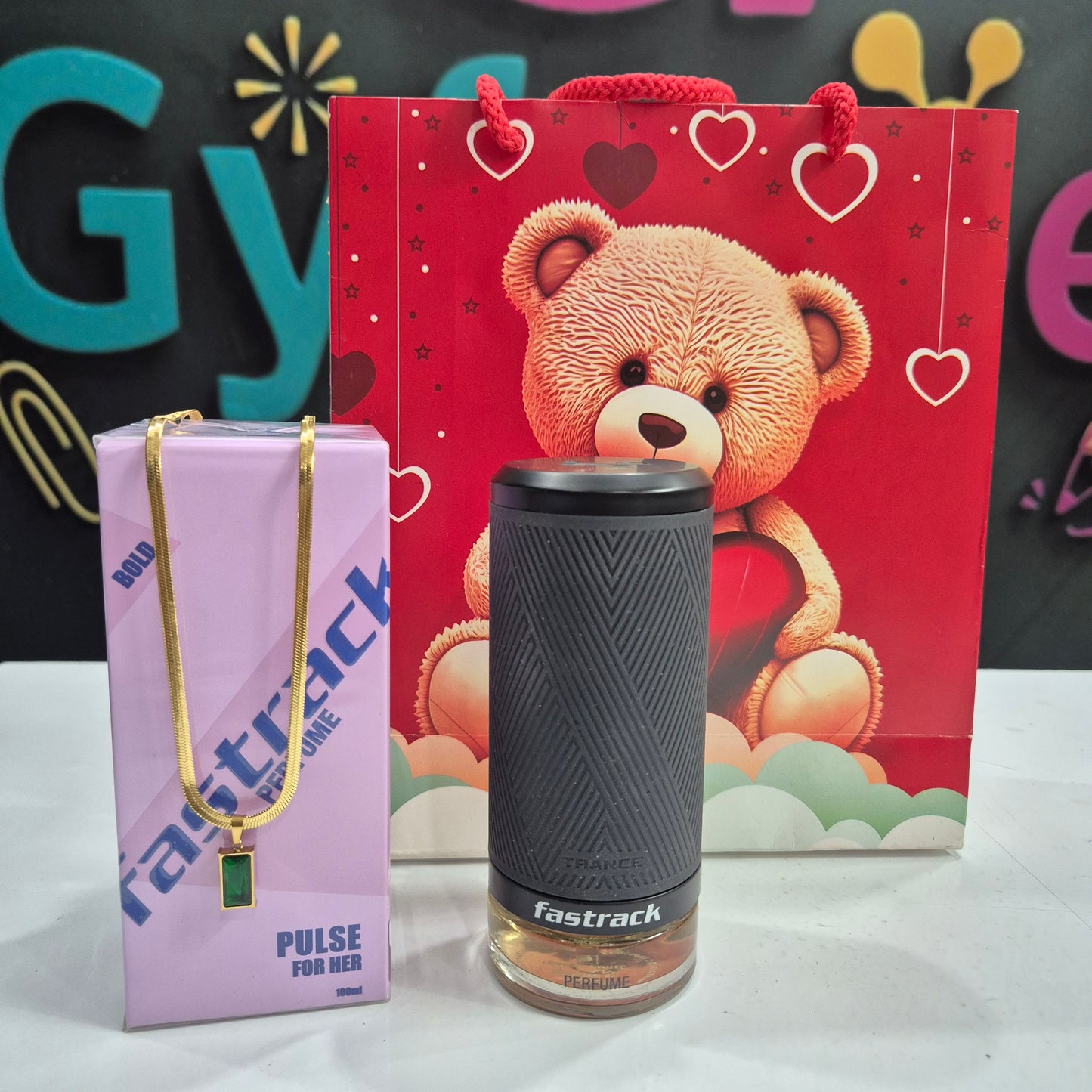 Women's Day Gift Combo – Elegant Snake Chain Jewelry & Titan Fastrack Perfume | Free Gift