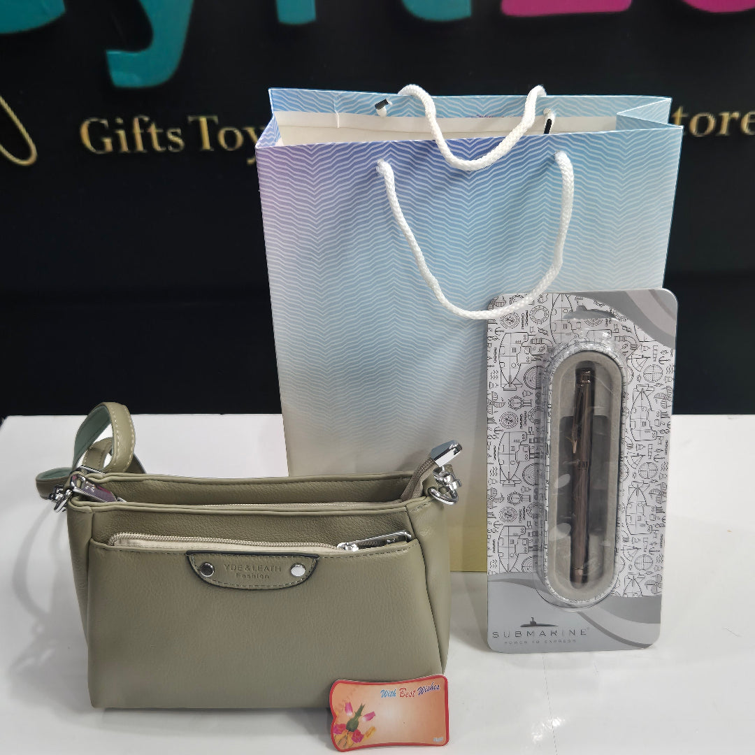 Women's Day Gift Combo ā Elegant Ladies Purse, Submarine Roller Pen & Free Gift