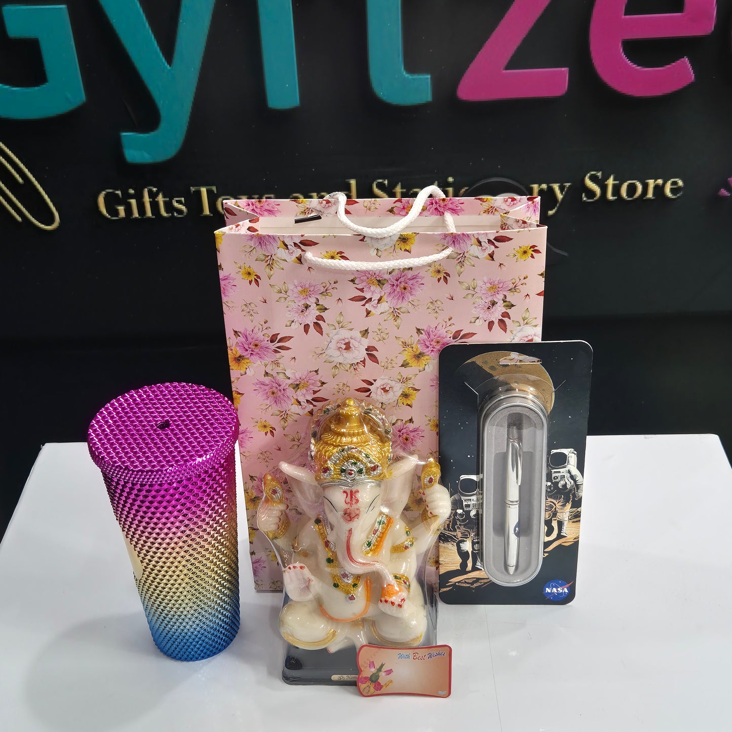 Women's Day Gift Combo – Sipper, Ganesha Statue, NASA Pen & More | Free Gift