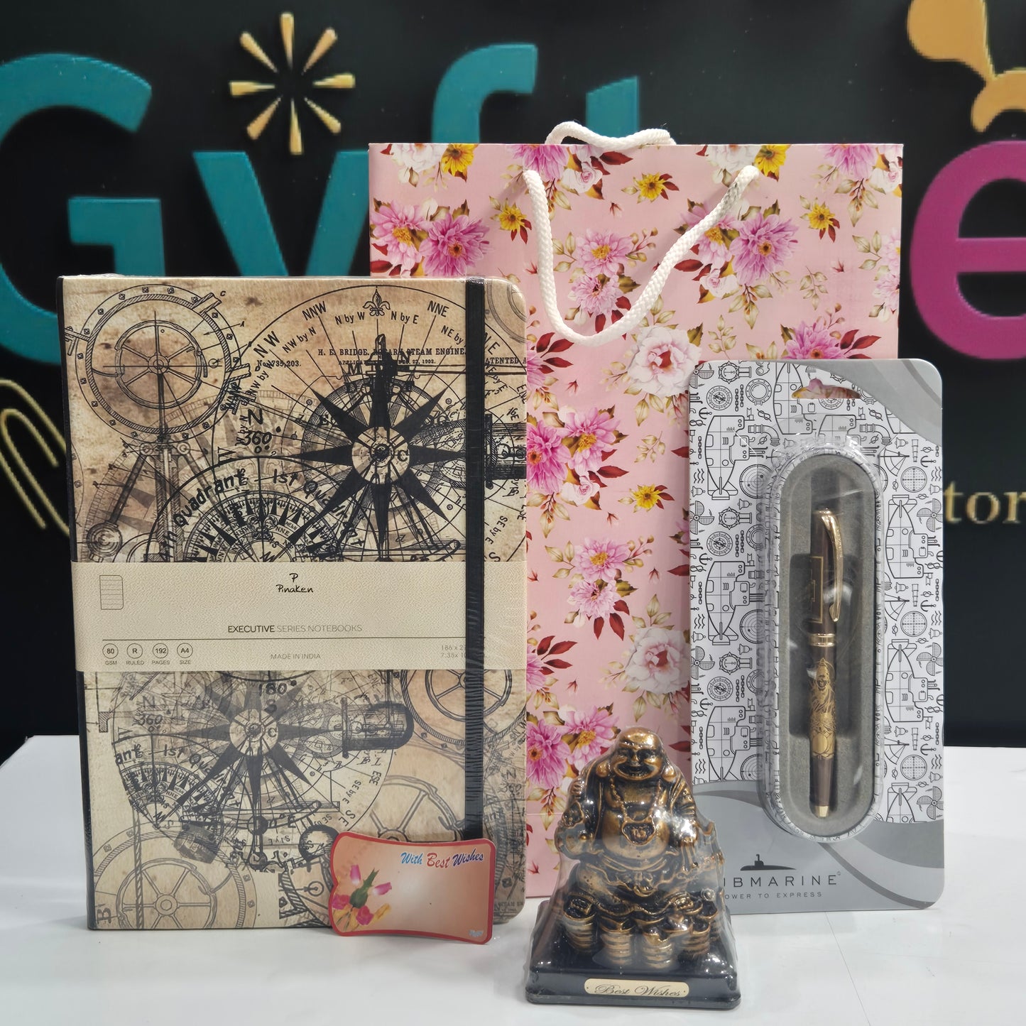 Women's Day Gift Combo – Executive Diary, Submarine Pen, Laughing Buddha & More | Free Gift