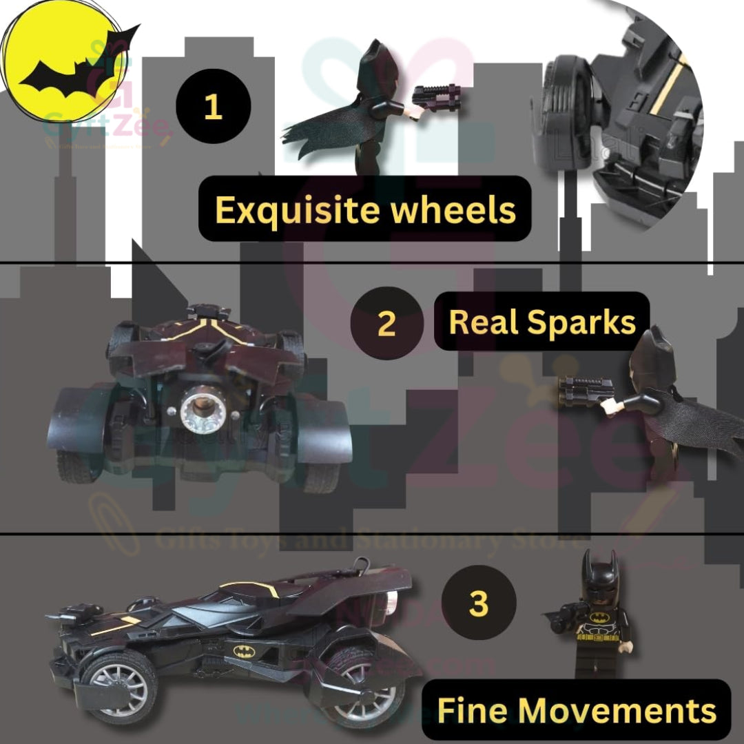 RC Batman Car with Mist Spray Action Flashing Lights | Rechargeable