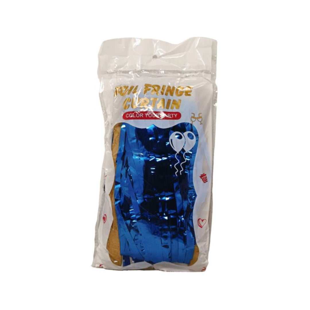 Blue Color Foil Fringe Curtain – 3x6 ft for Birthday & Decoration (1 Piece)