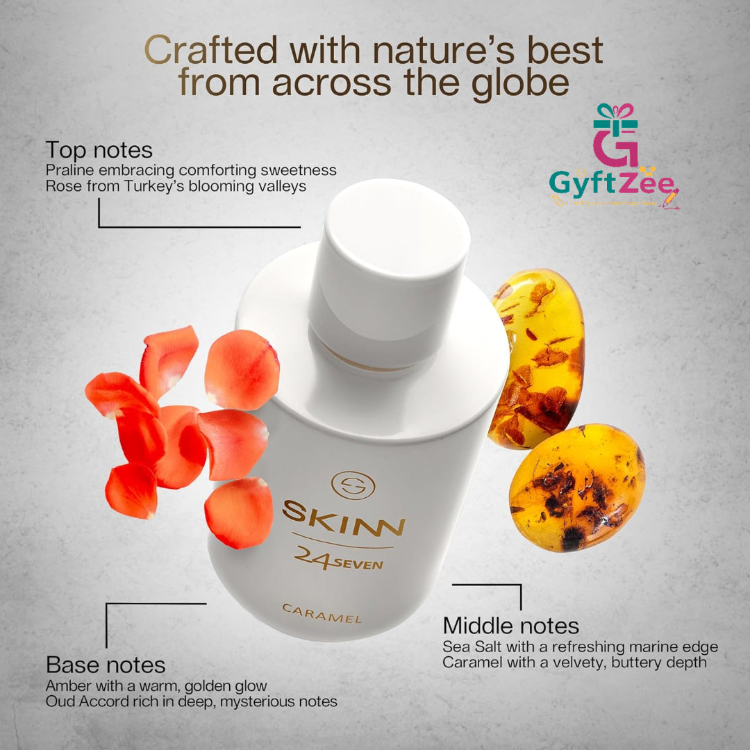 Women's Day Gift Combo – SKINN 24x7 Caramel Perfume & Bronze Ganesha Statue | Free Gift