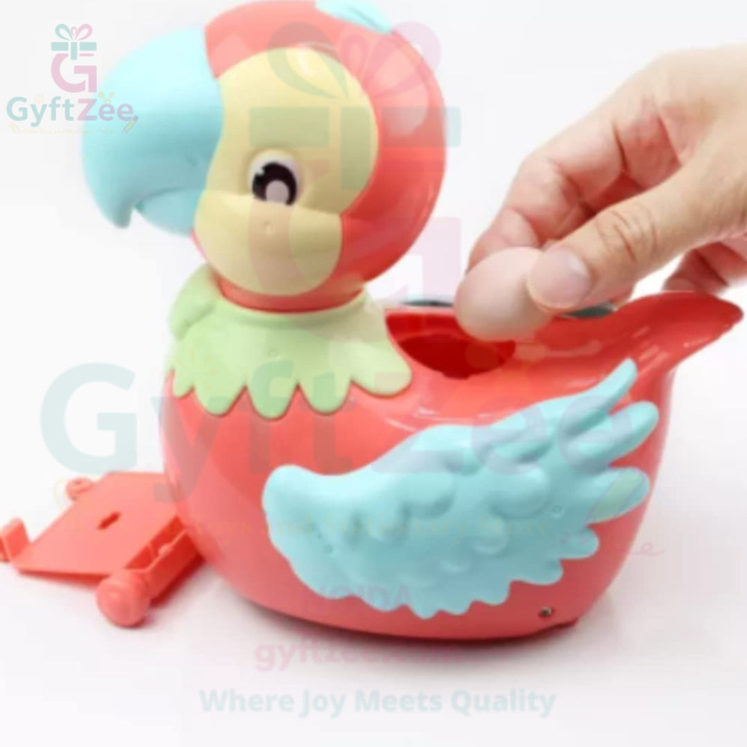 Egg-Laying Parrot Toy – Interactive Musical Bird with Walking