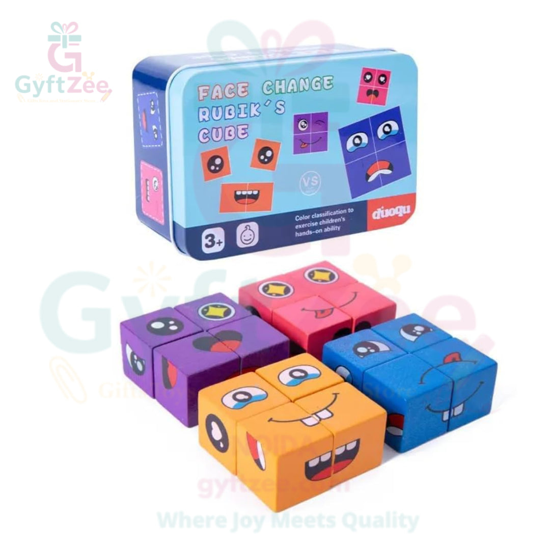 Emoji Face Changing Puzzle Game | 16 Face Blocks & 72 Cards | Educational