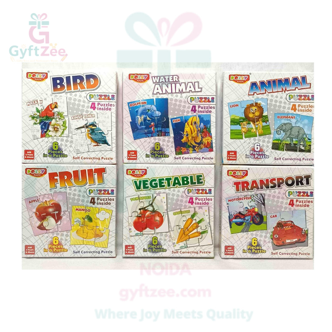 Pattern Understanding Puzzle for Kids 3+ | 6-Piece Puzzle & 4 Puzzles in Box