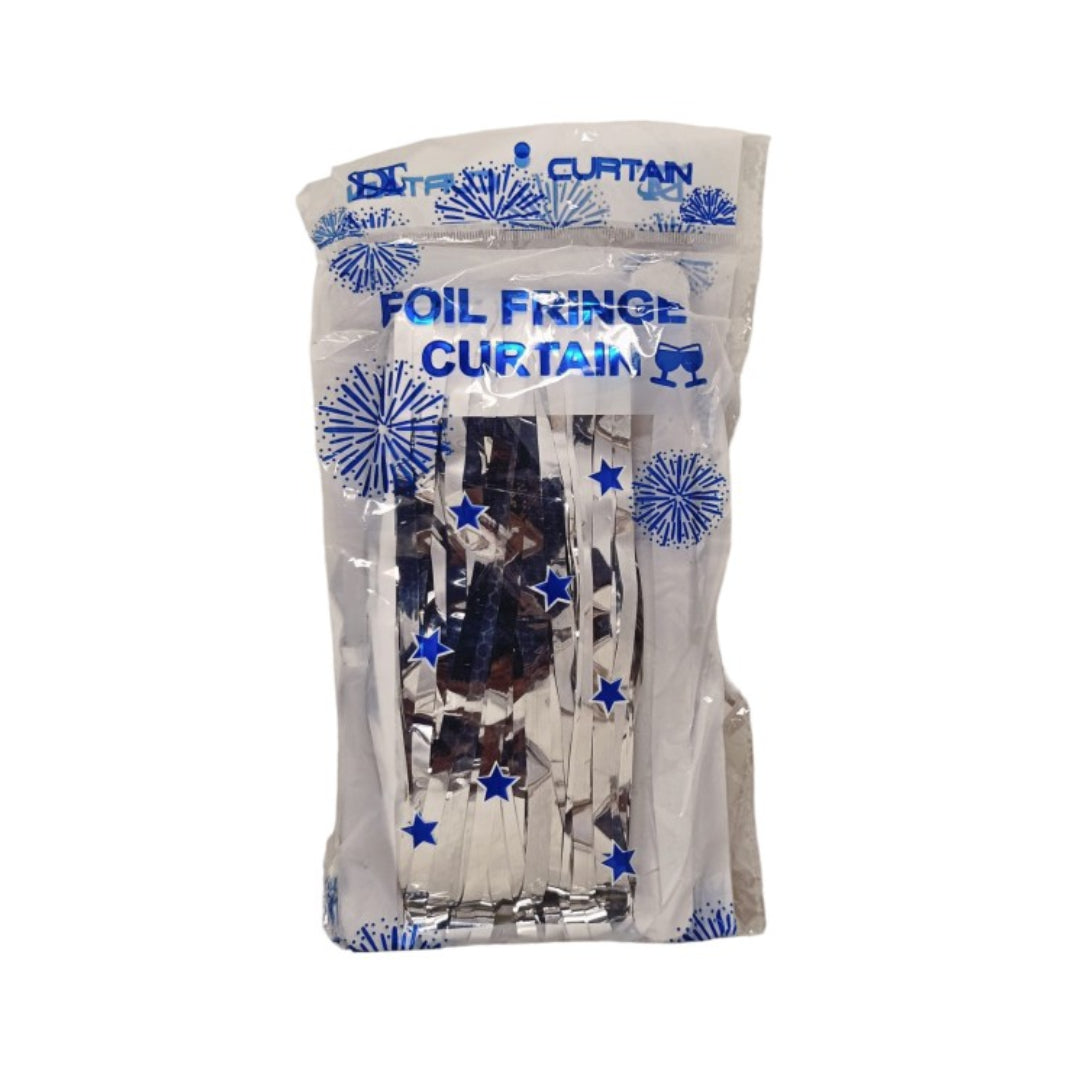 Silver Color Foil Fringe Curtain – 3x6 ft for Birthday & Decoration (1 Piece)