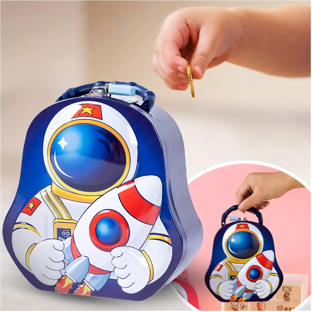 (Random color) Space Piggy Bank for Kids - with Astronaut-Themed Fun | Return Gift