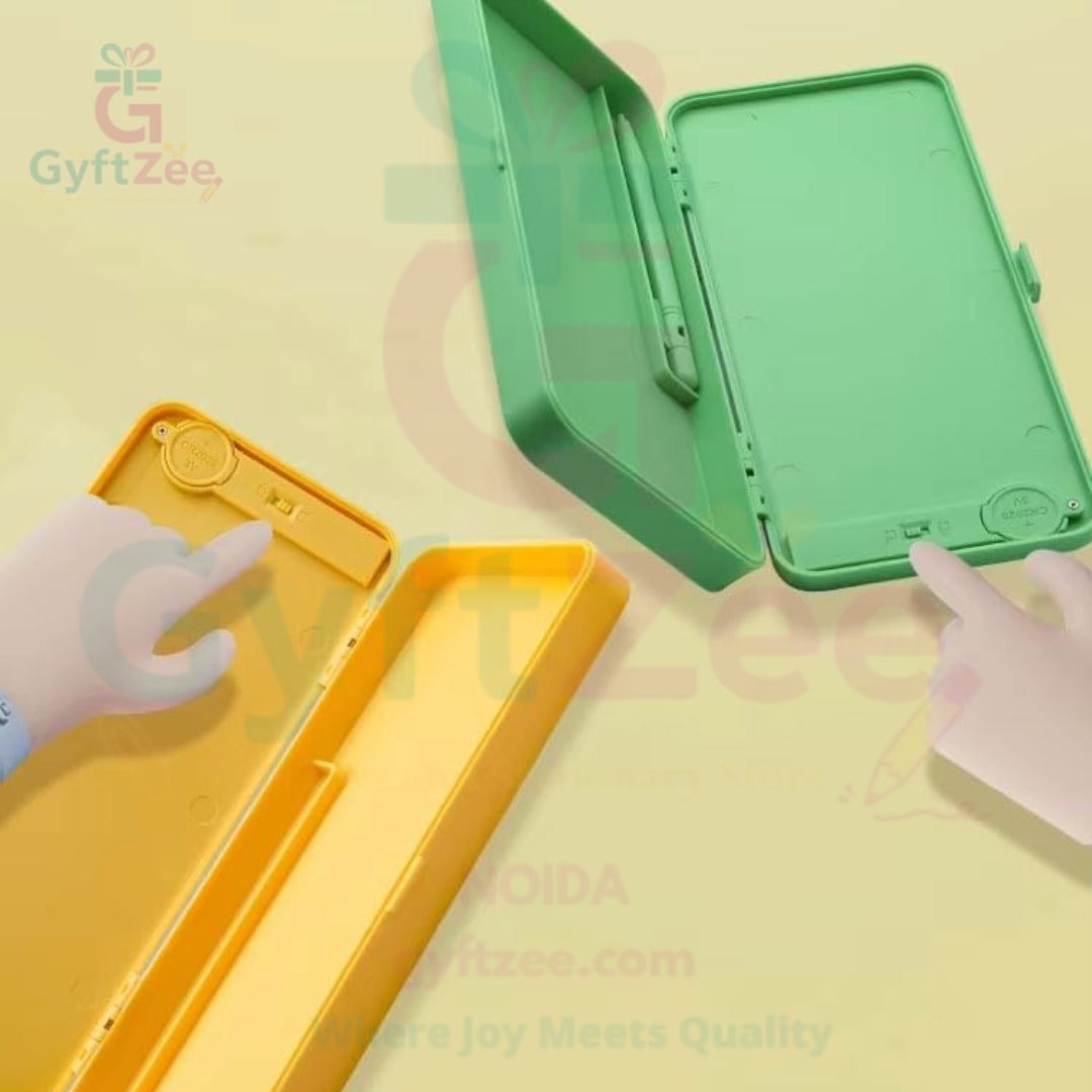 LCD Writing Tablet with Pencil Compass Box | Erasable Drawing Pad for Kids