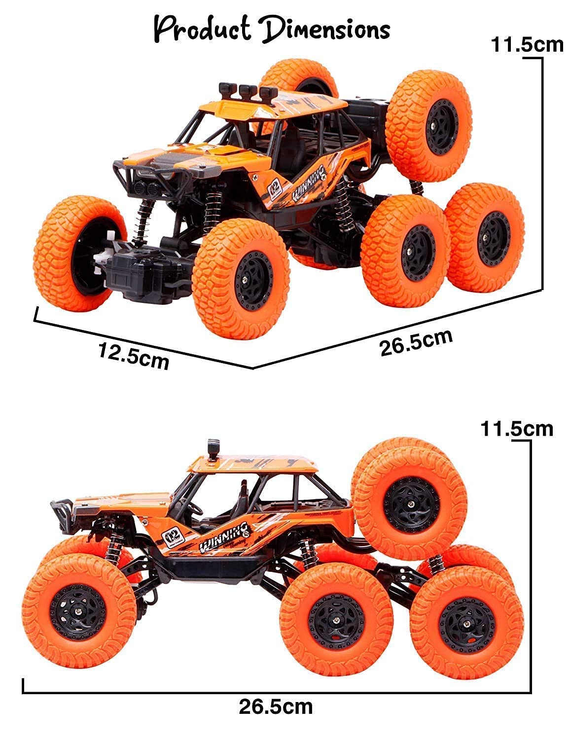 1:18 Scale 8-Wheel RC Rock Crawler – 4WD Rechargeable Monster Truck (Random Color)