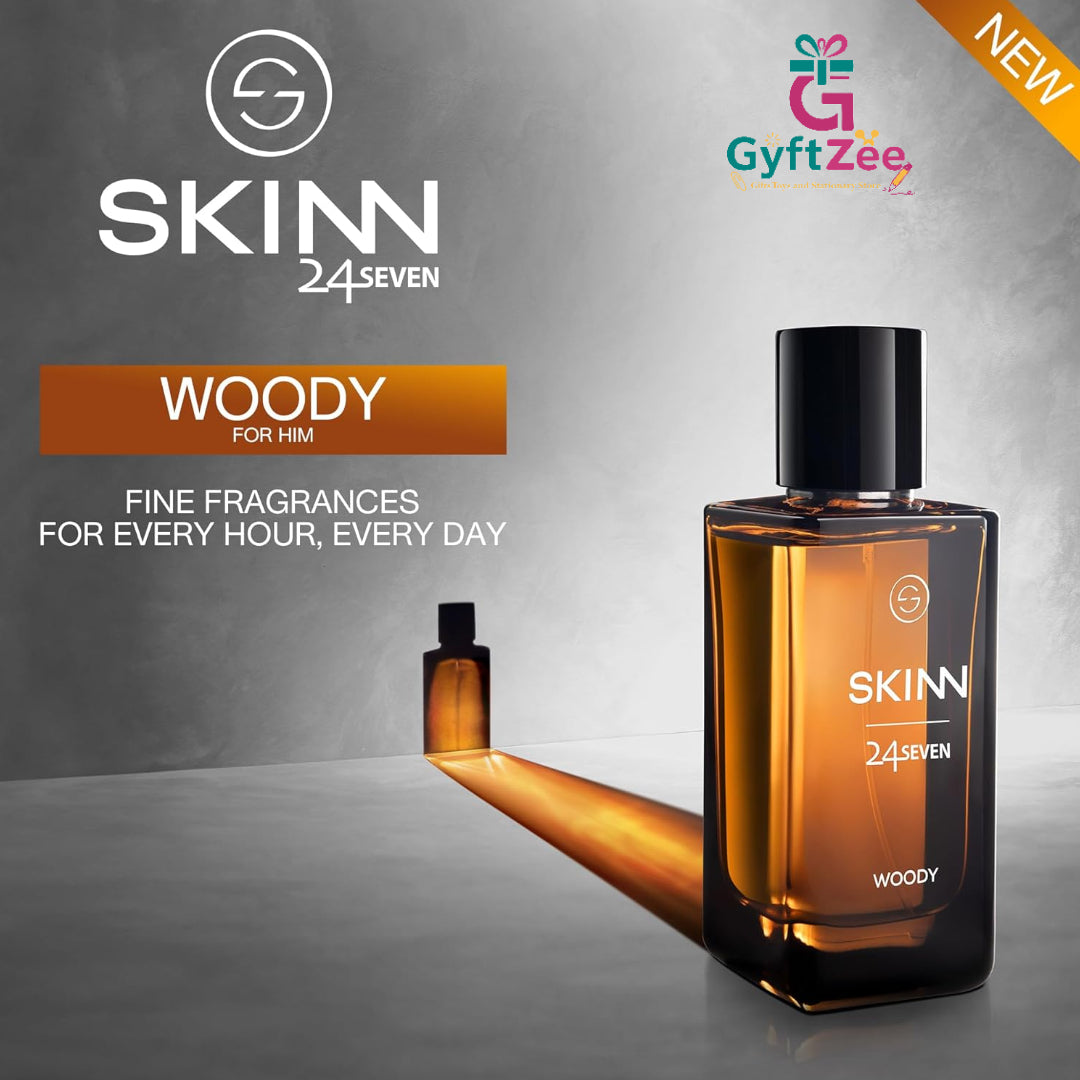 SKINN 24/7 Woody Perfume for Men - 100 ml | Long-Lasting Fragrance