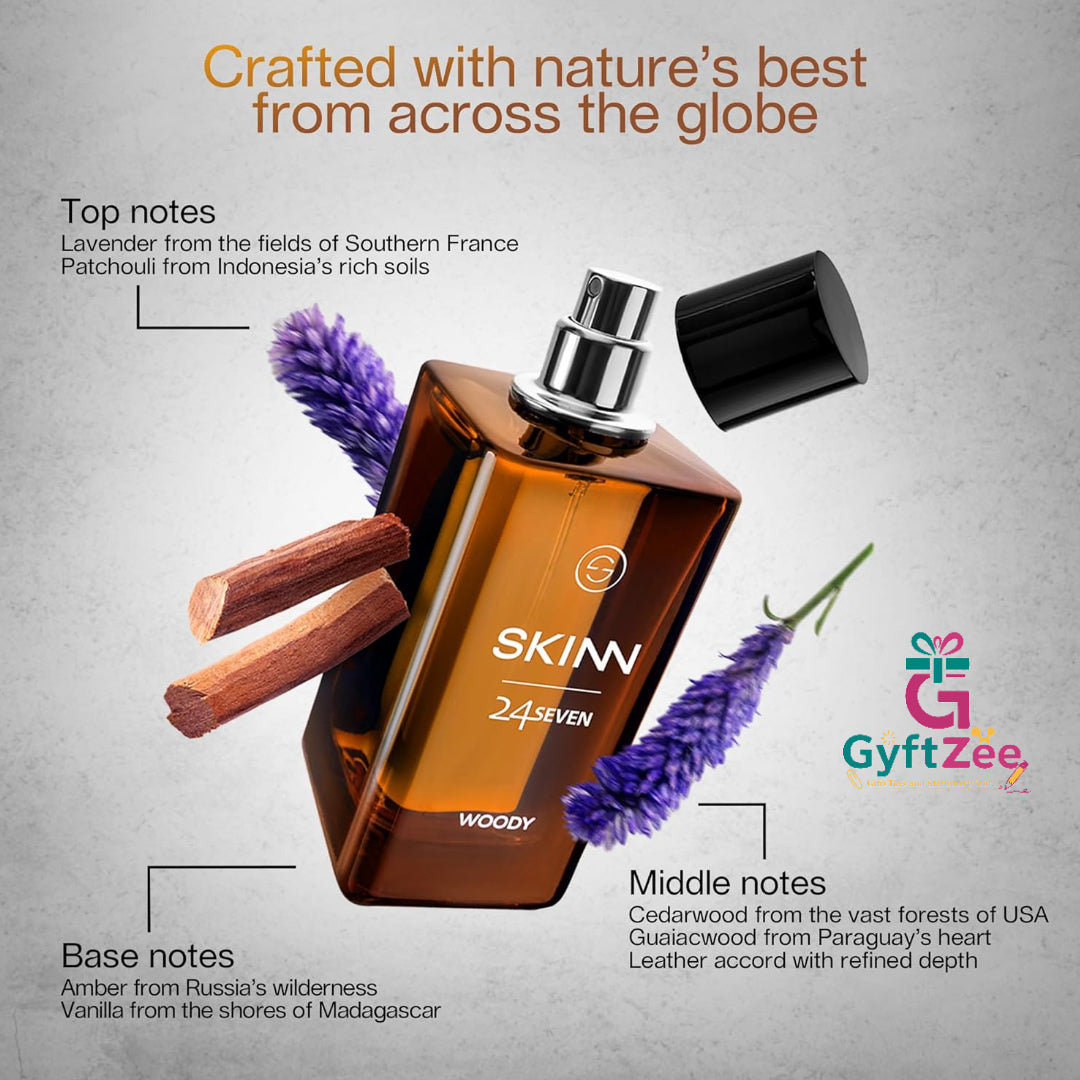 SKINN 24/7 Woody Perfume for Men - 100 ml | Long-Lasting Fragrance