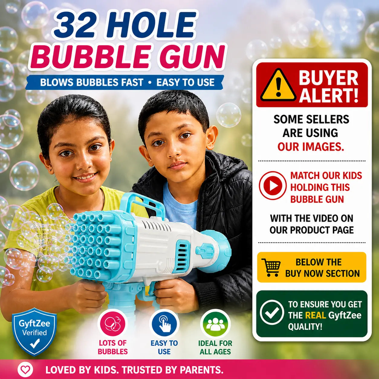 [Assorted] 32 Hole Bubble Gun + Projector Camera Keychain [3+ years]