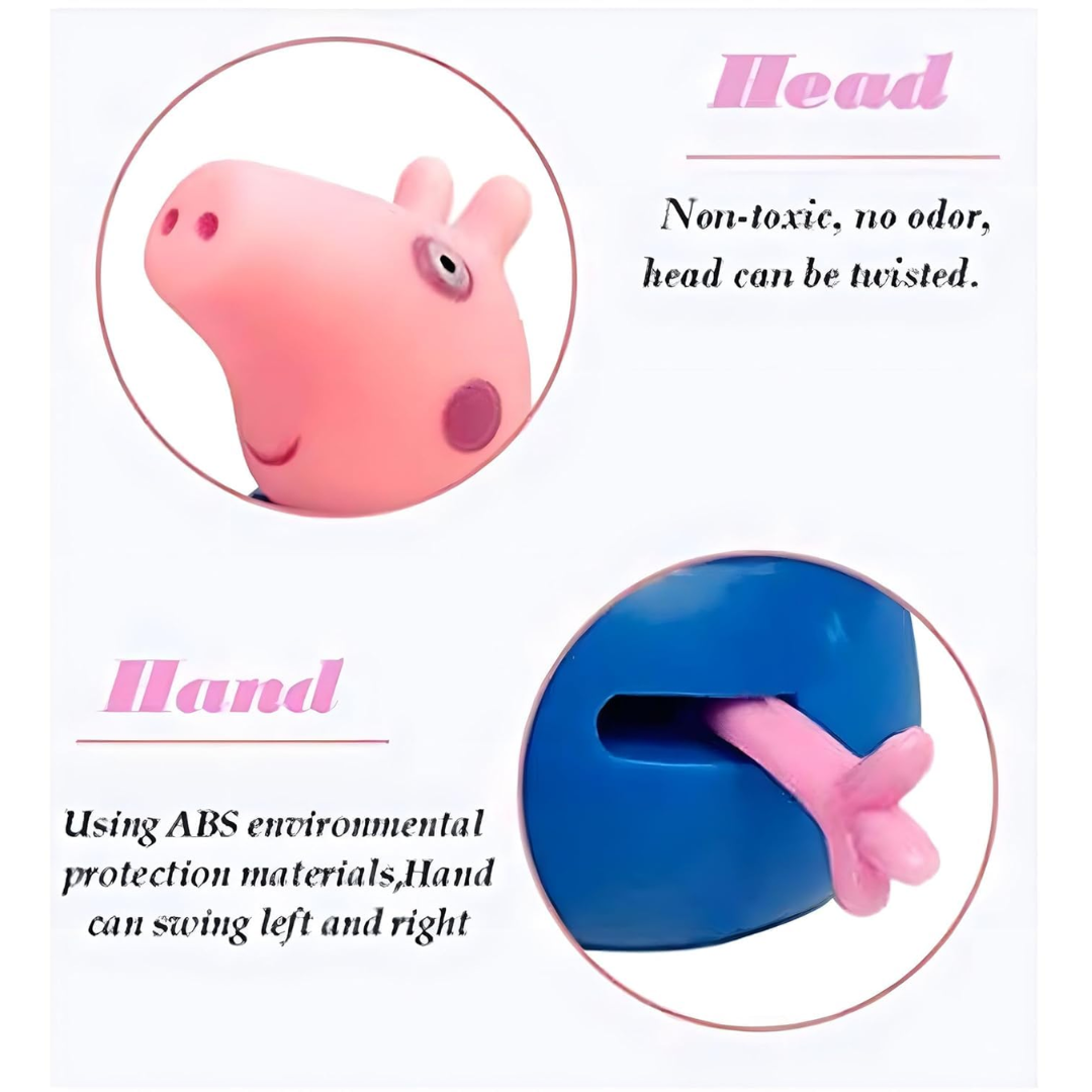 Peppa Pig Family | Pack of 4 Figures: Peppa, George, Mommy & Daddy Pig for Kids