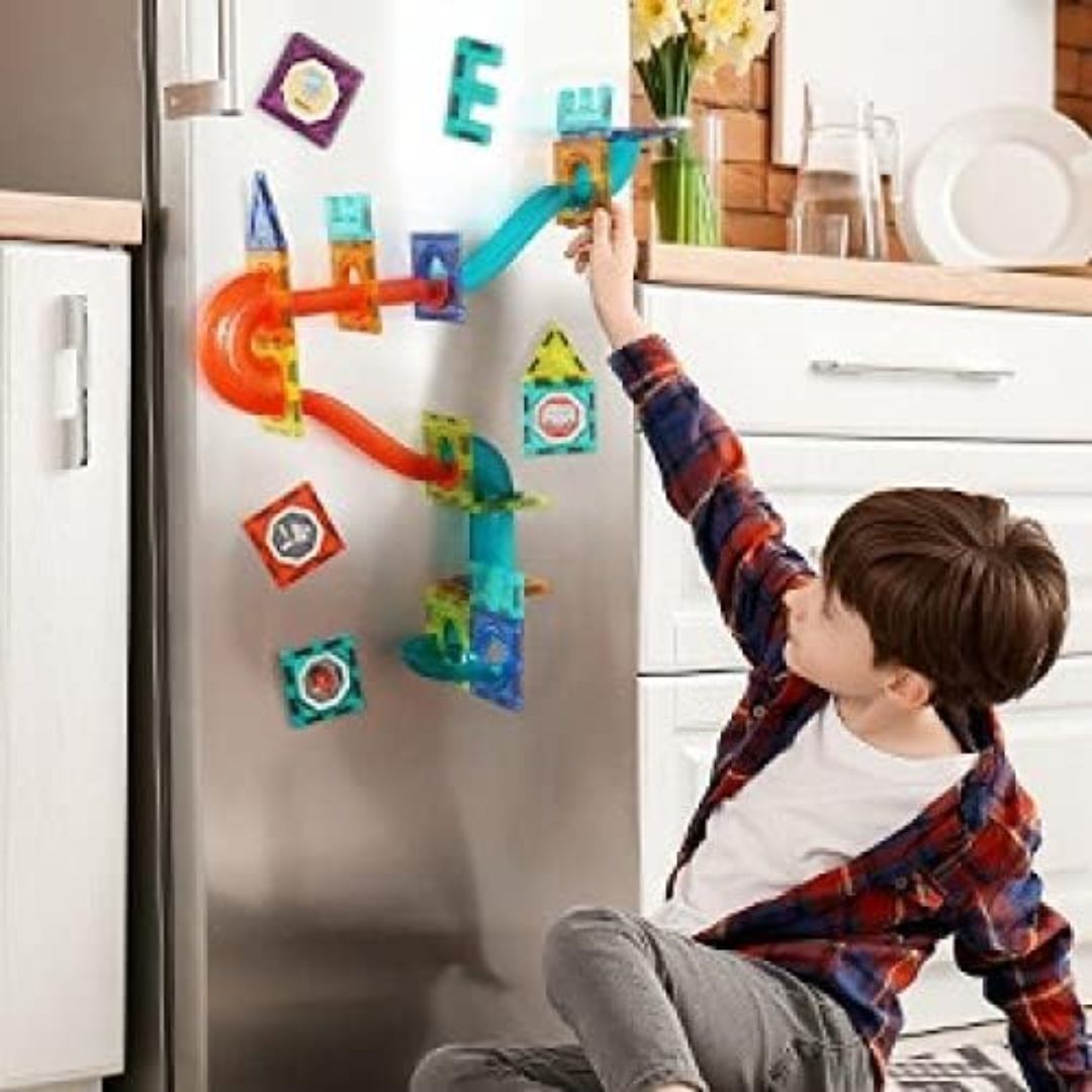 (75 Piece) Light Magnetic Tiles – 3D Educational Building Blocks