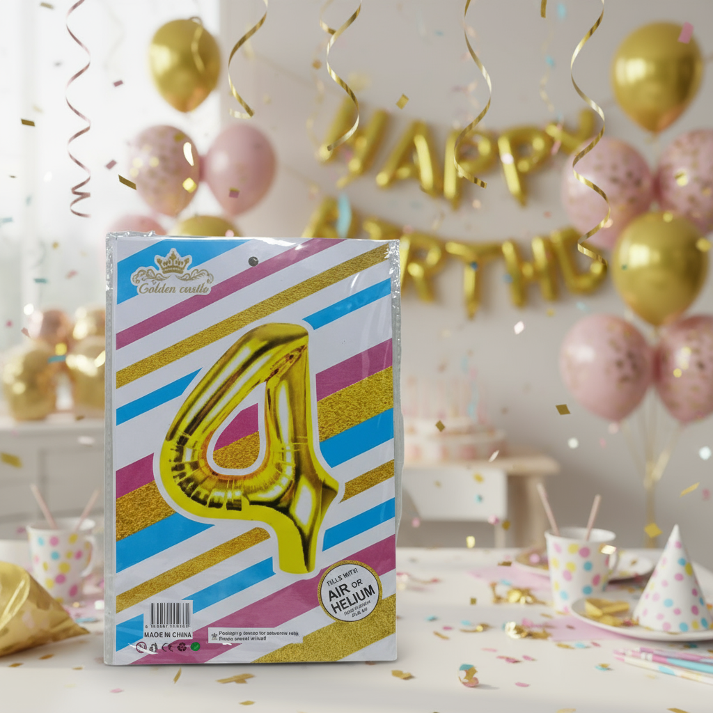 Foil/Helium 16” Balloon Number 4 for Age