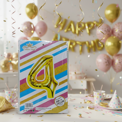 Foil/Helium 16” Balloon Number 4 for Age