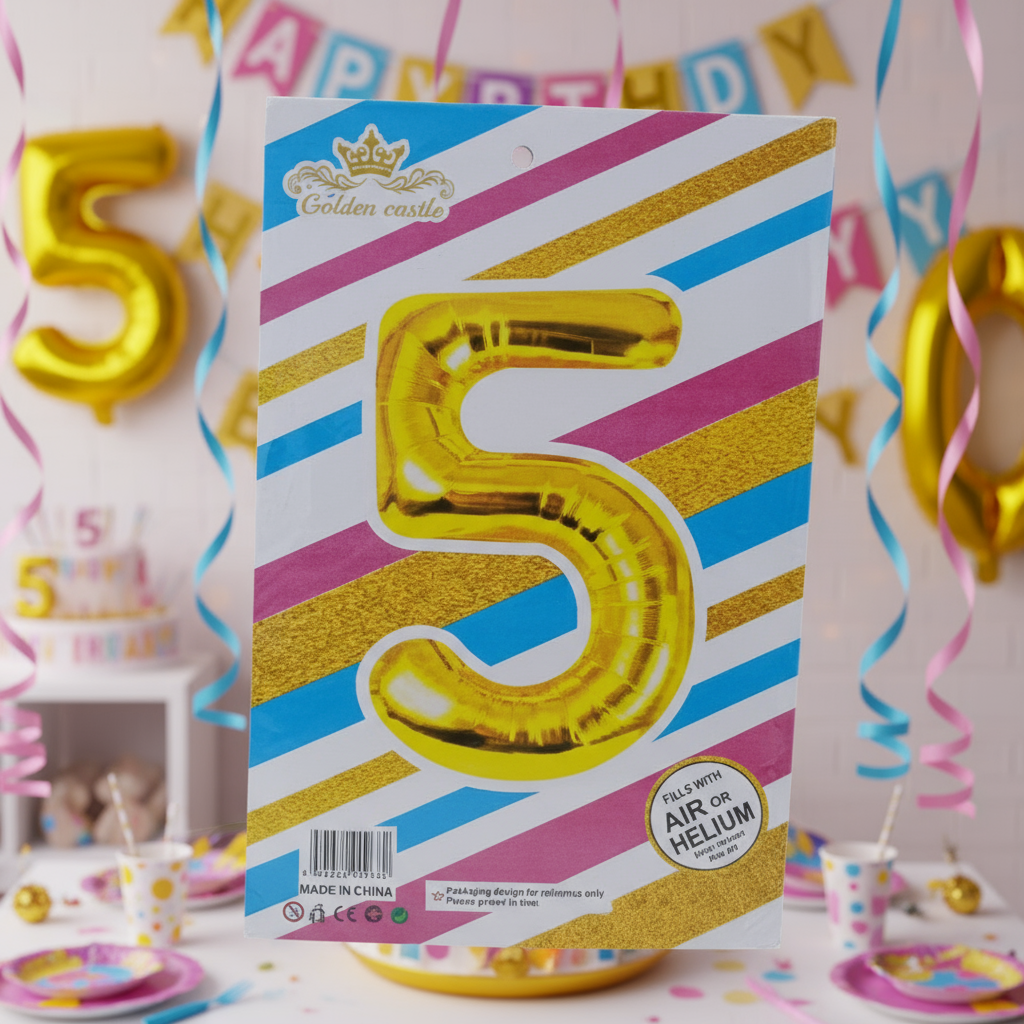 Foil/Helium 16” Balloon Number 5 for Age