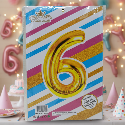 Foil/Helium 16” Balloon Number 6 for Age