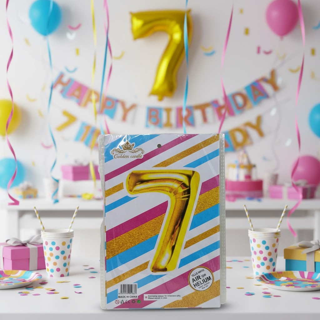 Foil/Helium 16” Balloon Number 7 for Age