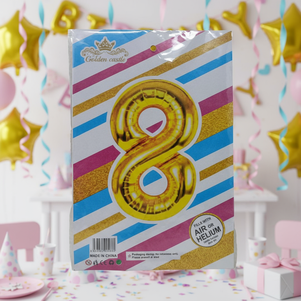 Foil/Helium 16” Balloon Number 8 for Age
