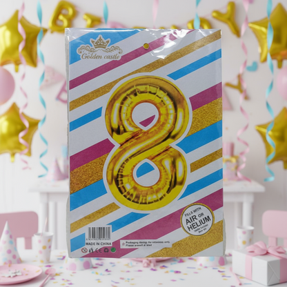 Foil/Helium 16” Balloon Number 8 for Age