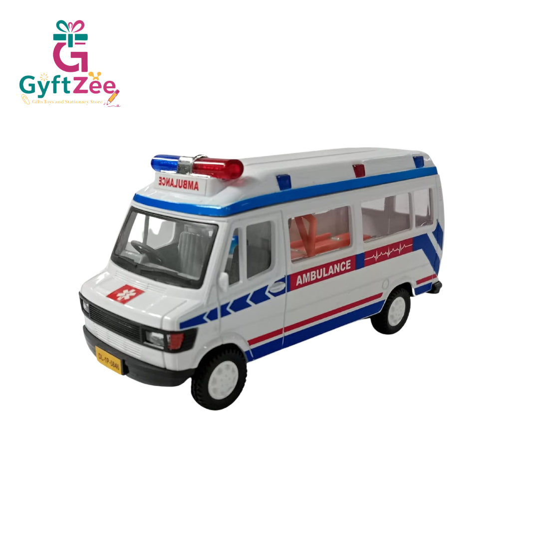 Ambulance Emergency Medical SUV Miniature | Pull Back Action Toy for Kids