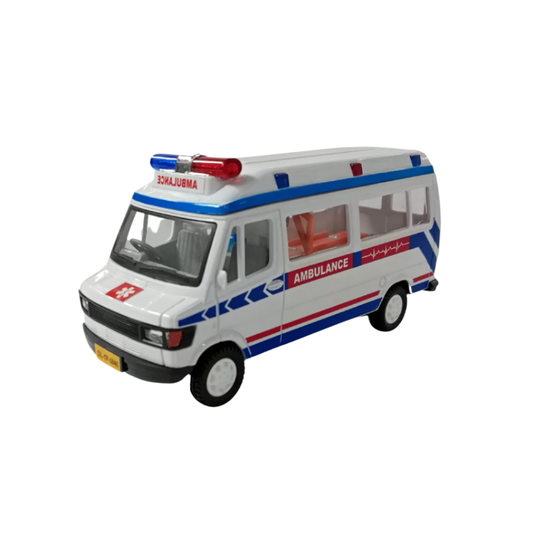 Ambulance Emergency Medical SUV Miniature | Pull Back Action Toy for Kids