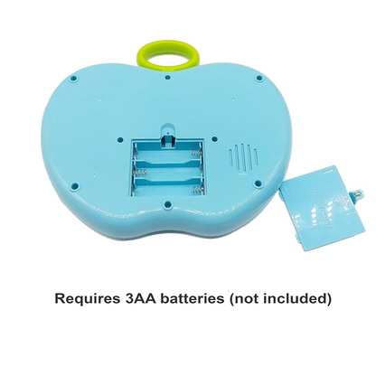 Apple-Shaped Learning Laptop Toy for Kids | LED Display, Music, Alphabets, Numbers, Animals