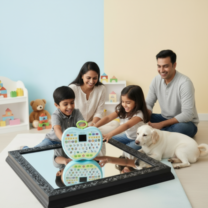 Apple-Shaped Learning Laptop Toy for Kids | LED Display, Music, Alphabets, Numbers, Animals