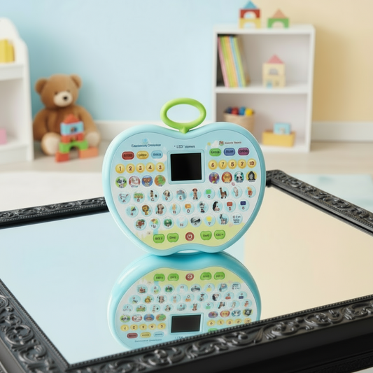 Apple-Shaped Learning Laptop Toy for Kids | LED Display, Music, Alphabets, Numbers, Animals