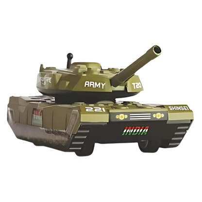 (Random color) Battle T-20 Army Tank Toy for Kids | Pull-Back Action, Realistic Design