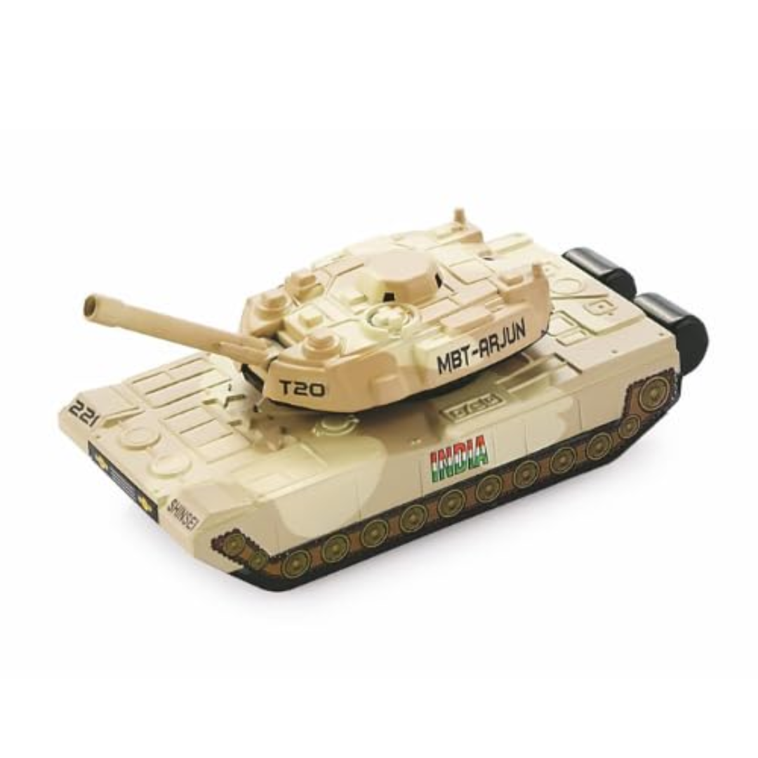 (Random color) Battle T-20 Army Tank Toy for Kids | Pull-Back Action, Realistic Design