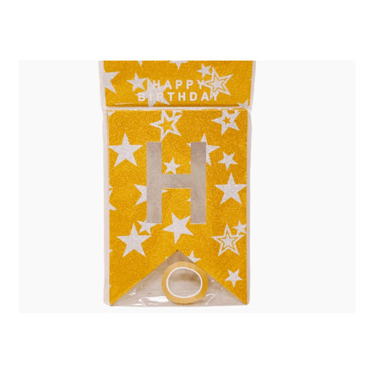 Happy Birthday Banner - Assorted Colours, Hard Card