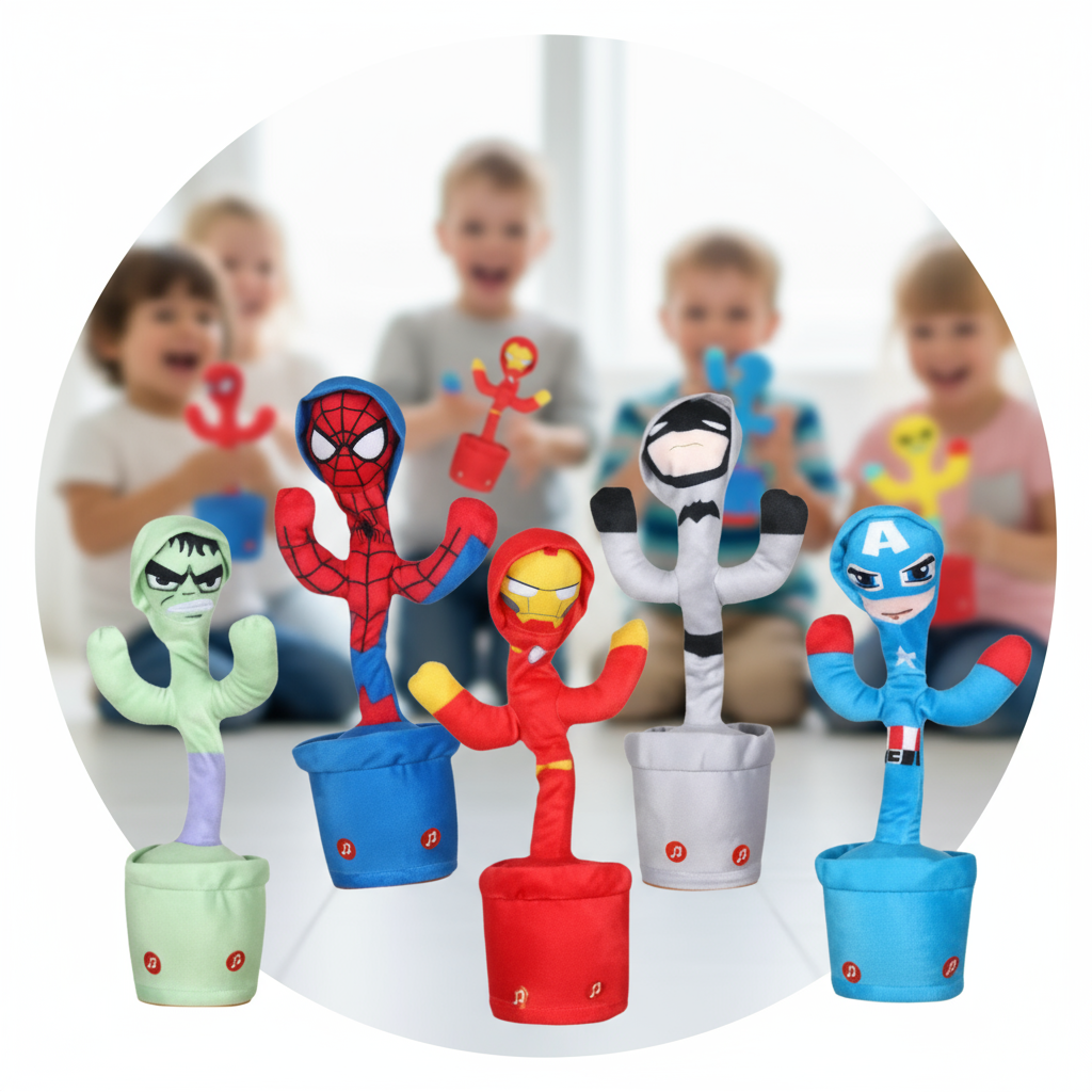 [Random Pick, 1 pcs] Avenger Character Dancing Cactus Toy for Kids