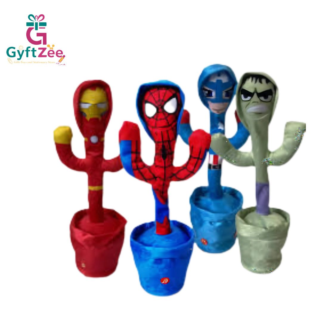 1 pcs (random available) - Avenger Character Dancing Cactus Toy for Kids | Interactive Mimicking & Singing Toy