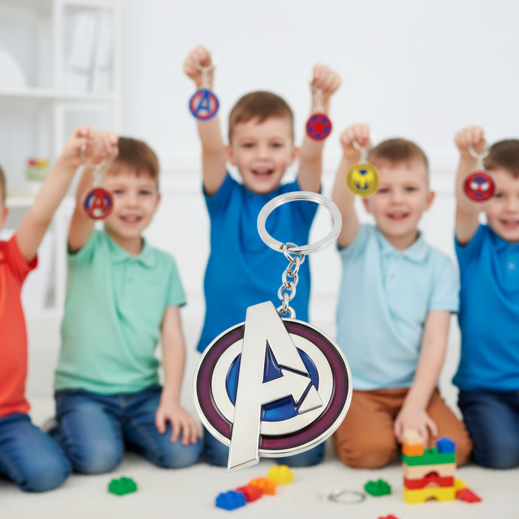 Avengers A-Logo Multicolor Metallic Keychain | Premium Marvel Keyring for Fans