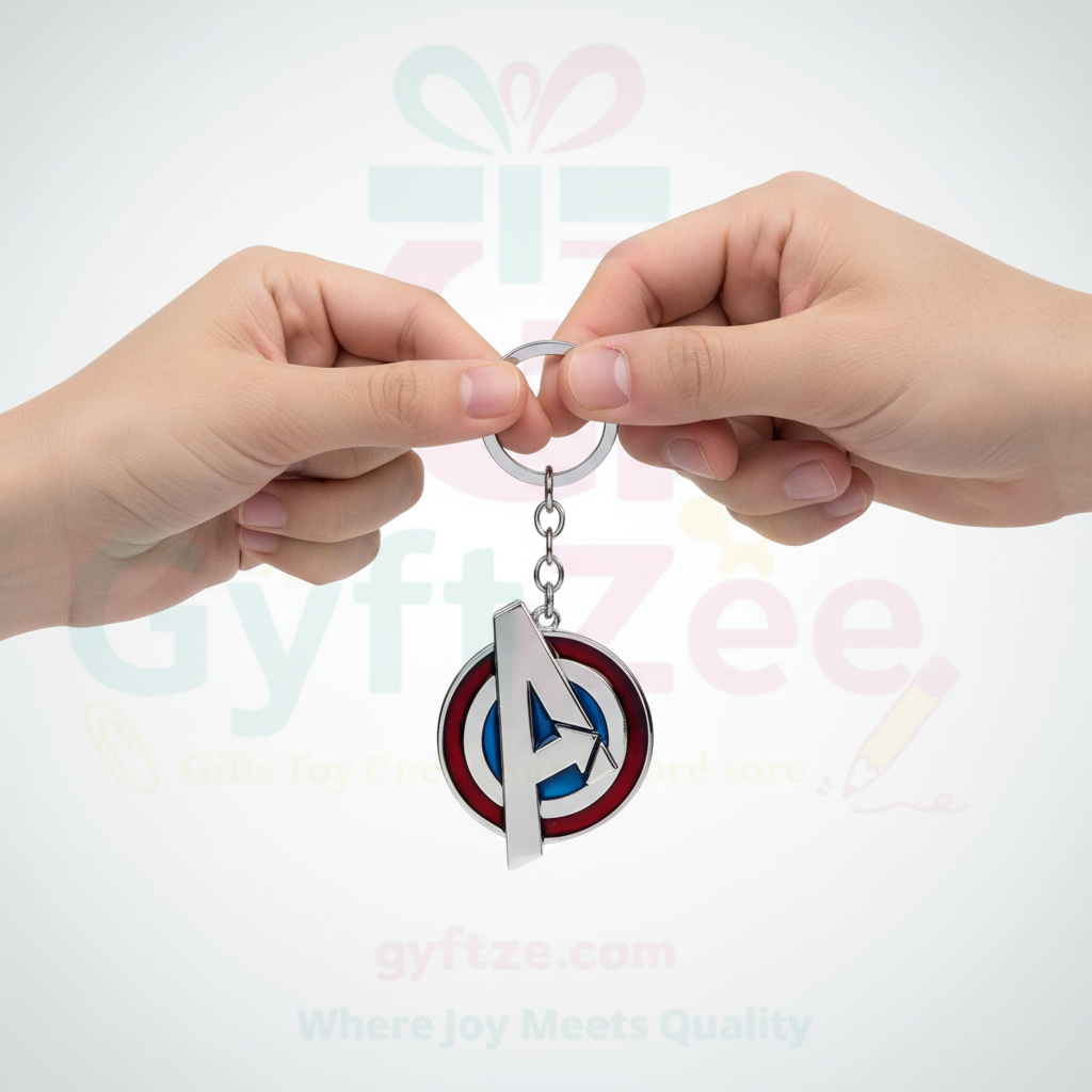 Avengers A-Logo Multicolor Metallic Keychain | Premium Marvel Keyring for Fans