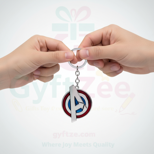 Avengers A-Logo Multicolor Metallic Keychain | Premium Marvel Keyring for Fans