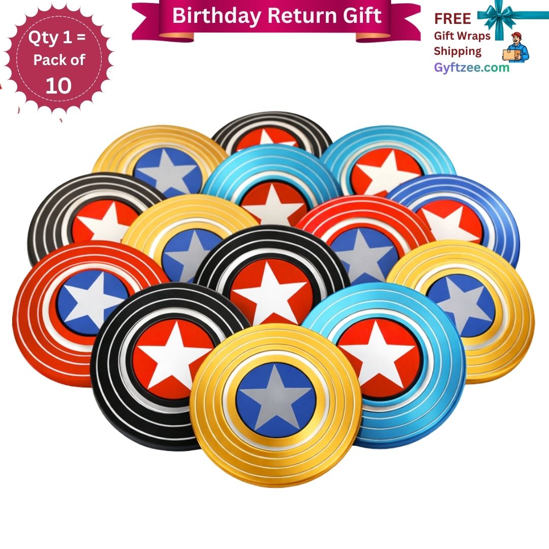 Pack of 10 superhero-themed coasters with star design on a white background