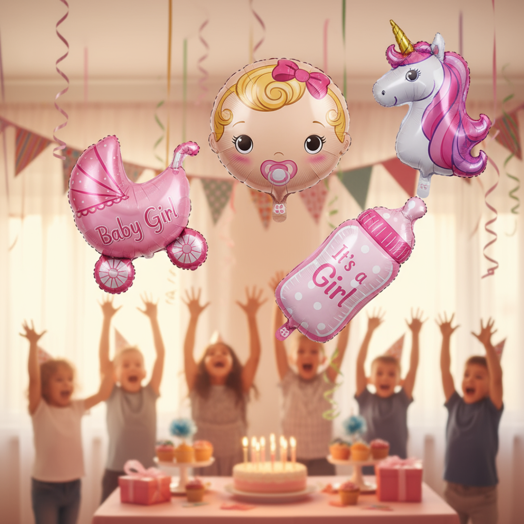Baby Girl Balloons | Party decoration, welcome girl [Set of 5]