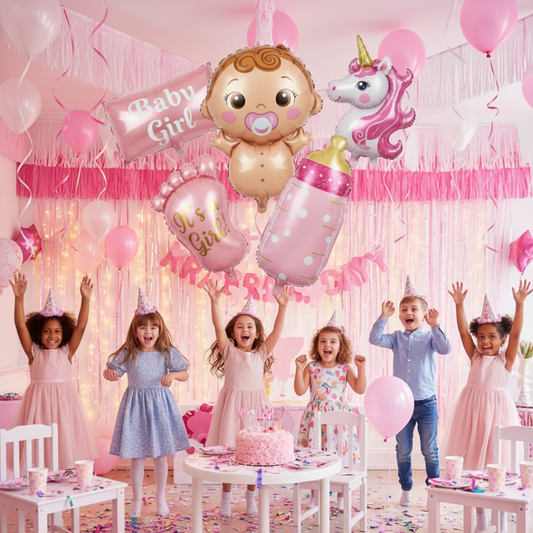 [Random design] Set of 5 Inspire Smile Foil Balloons - Its a Baby Girl [Baby Shower]