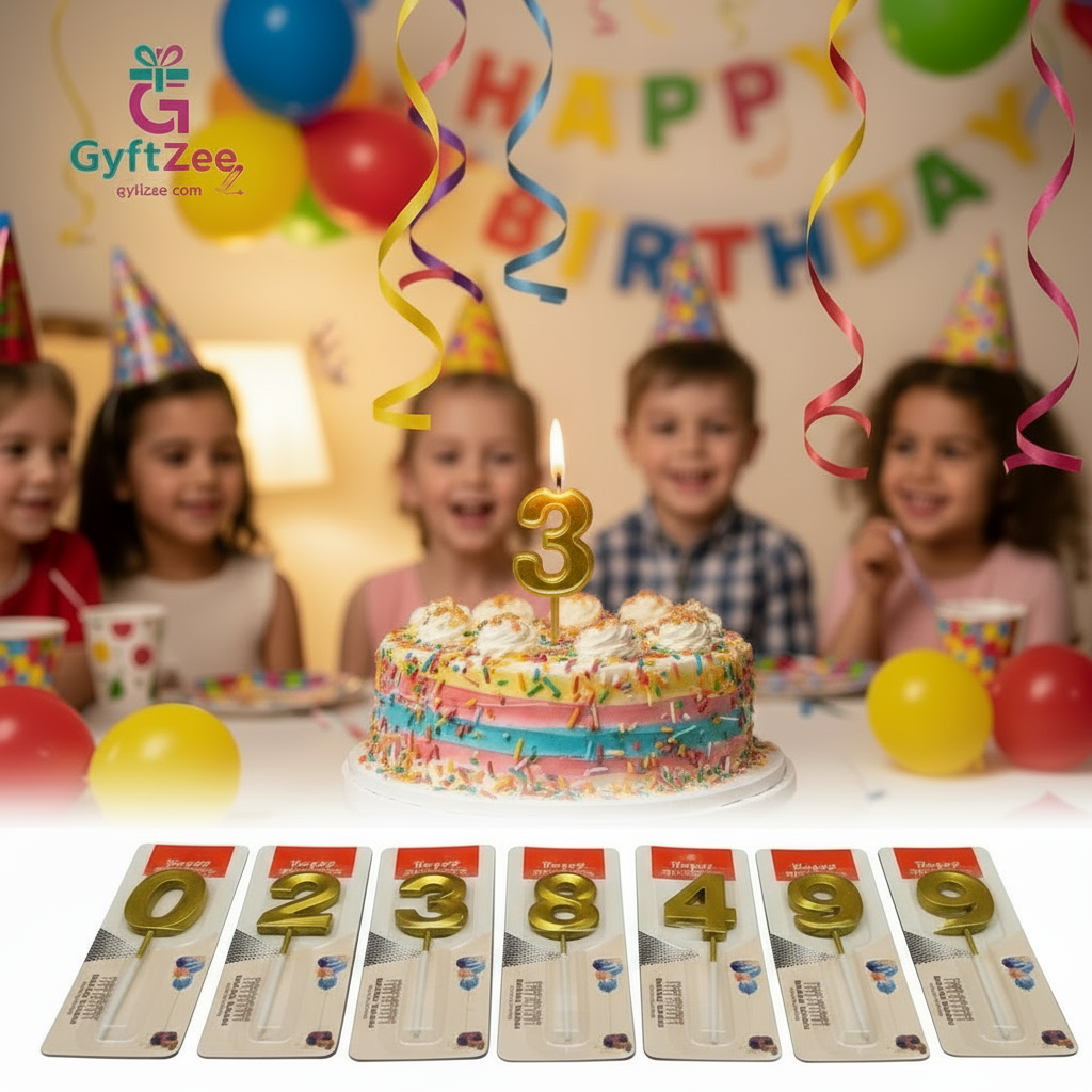 Number "3" Cake Topper Candle - Perfect for Birthday & Anniversary Celebrations