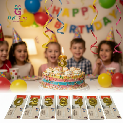 Number "3" Cake Topper Candle - Perfect for Birthday & Anniversary Celebrations
